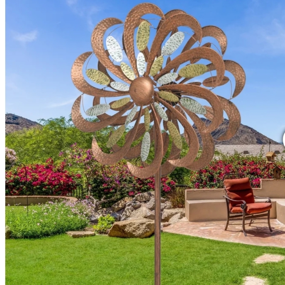 Tri-metallic Wind Spinner, New